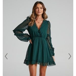 Boho Emerald A Line Dress